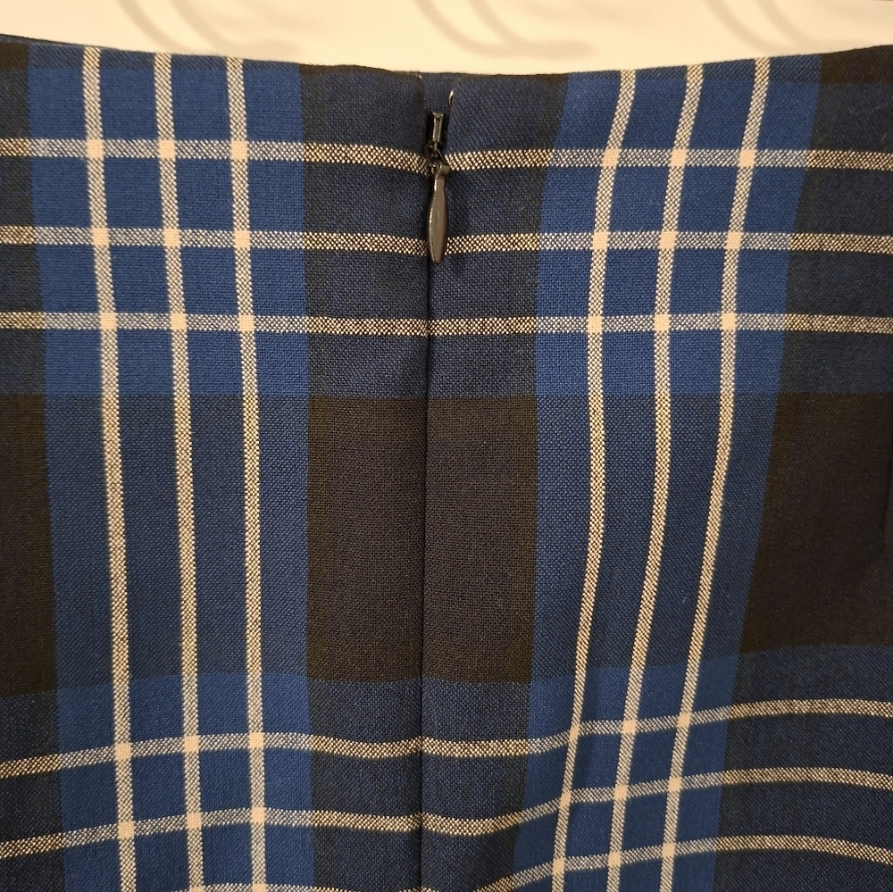 Wilfred Women's Blue & White Preppy Check/Plaid Mini Skirt (Size S) - Picture 3 of 6